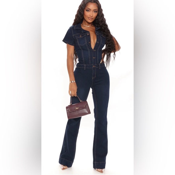 Fashion Nova Denim - Fashion Nova Dark Blue Flare Jeans